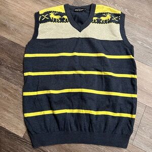 EMPORIO ARMANI Men’s V Neck Sweater Winter Vest Pullover Retro Size XL